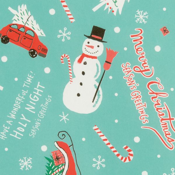 クリスマスミントブルー 包装紙-1(全紙)(50枚) ヘッズ