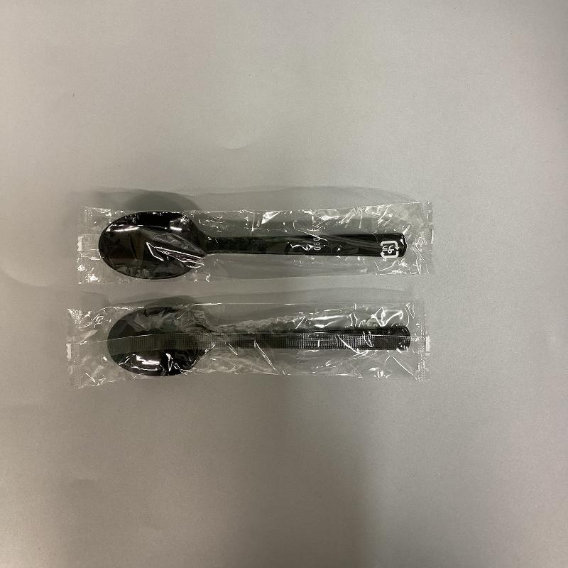 使い捨てスプーン ポリ完封プラスチックスプーン16cm (黒)100本入 やなぎプロダクツ