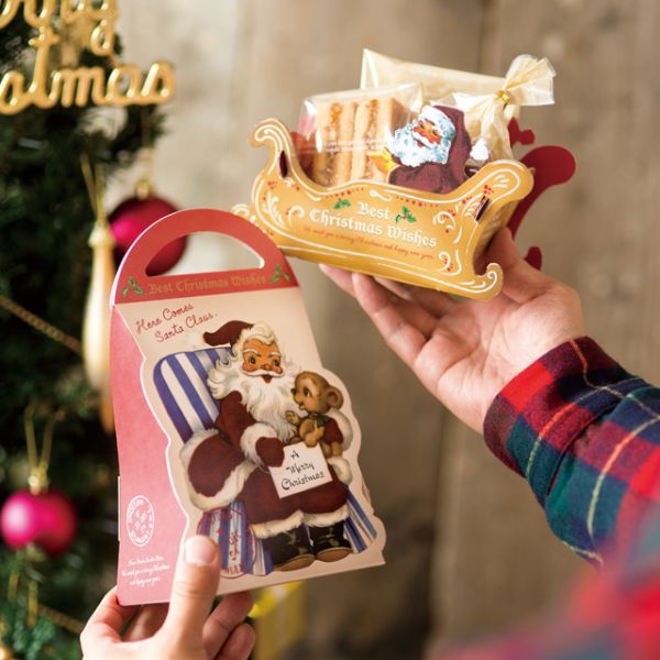 贈答箱 クリスマスアンティークサンタ ギフトBOXバッグ型-S(20枚)