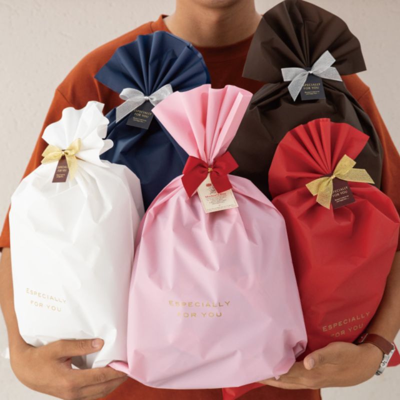 ラッピング用品 梨地バッグネイビー-L(30枚) ヘッズ