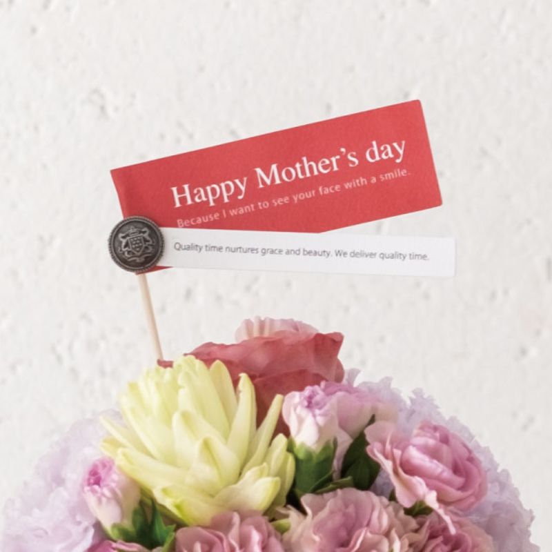 贈答用飾り 母ノ日フラワーピック-69 レッドボタン(10本) ヘッズ