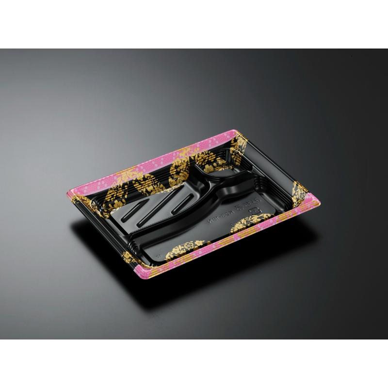 弁当容器 CTみちるK23-18N百花P-BK 中央化学