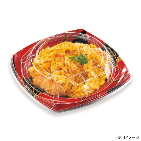 どんぶり容器 CBFまど味18 やぶさめ赤 本体 シーピー化成