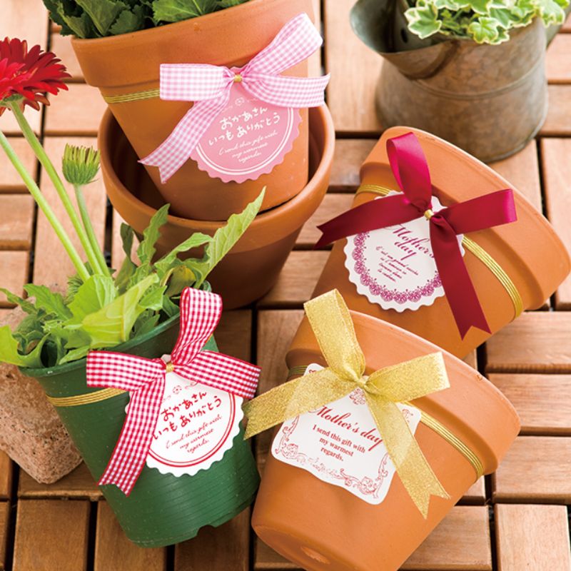 贈答用飾り 母ノ日ワンタッチタッグ付ゴムリボン-3 ワイン(20個) ヘッズ