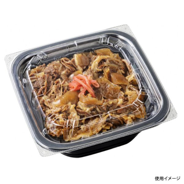 どんぶり容器 DLV角丼16-16(61)MFP 黒W エフピコ