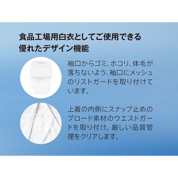 休日 食品工場向け 白い空調服 男女兼用 ファン バッテリー別売 SKH6500 サカノ繊維