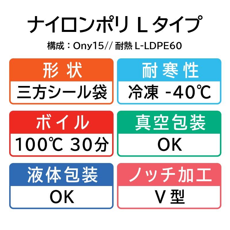 真空袋 ナイロンポリ 新Lタイプ No.10B (17-25) 福助工業