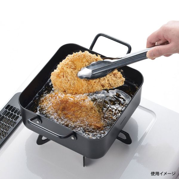 揚げ物用品 広く使えるスクエア天ぷら鍋 20cm パール金属