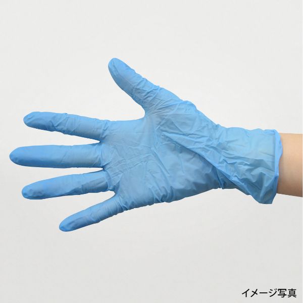 ニトリル手袋 新ニトリルライト-3 粉無 L 青 パックスタイル