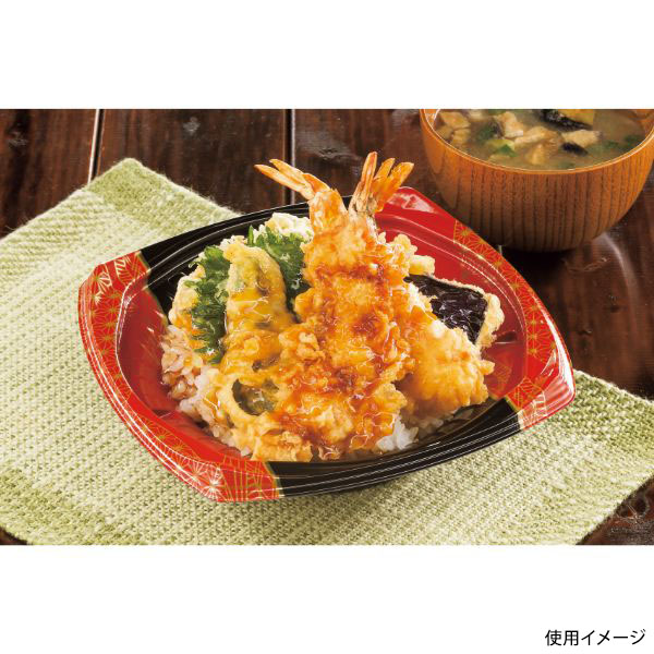 どんぶり容器 CBFまど味17 いづつ赤 本体 シーピー化成