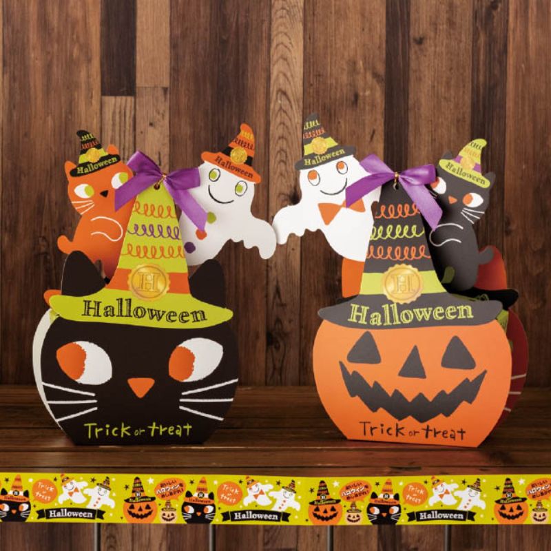 ギフト箱 ハロウィンリバーシブルダイカットボックス-2(10枚) ヘッズ