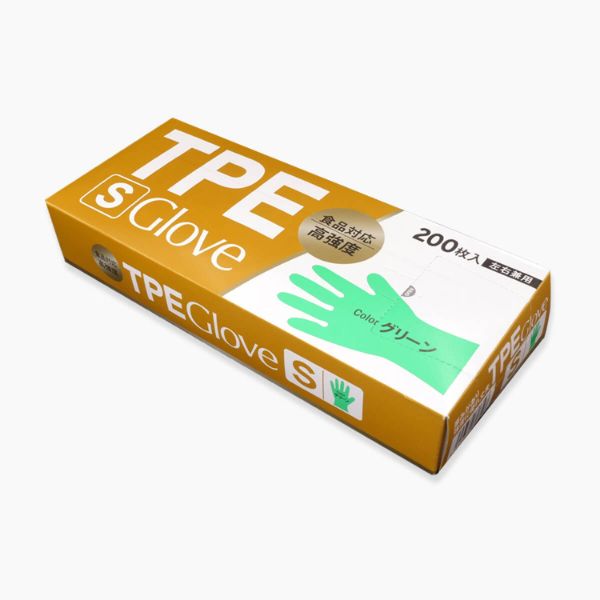 TPE手袋 TPE GLOVE グリーン S エフピコ エフピコ