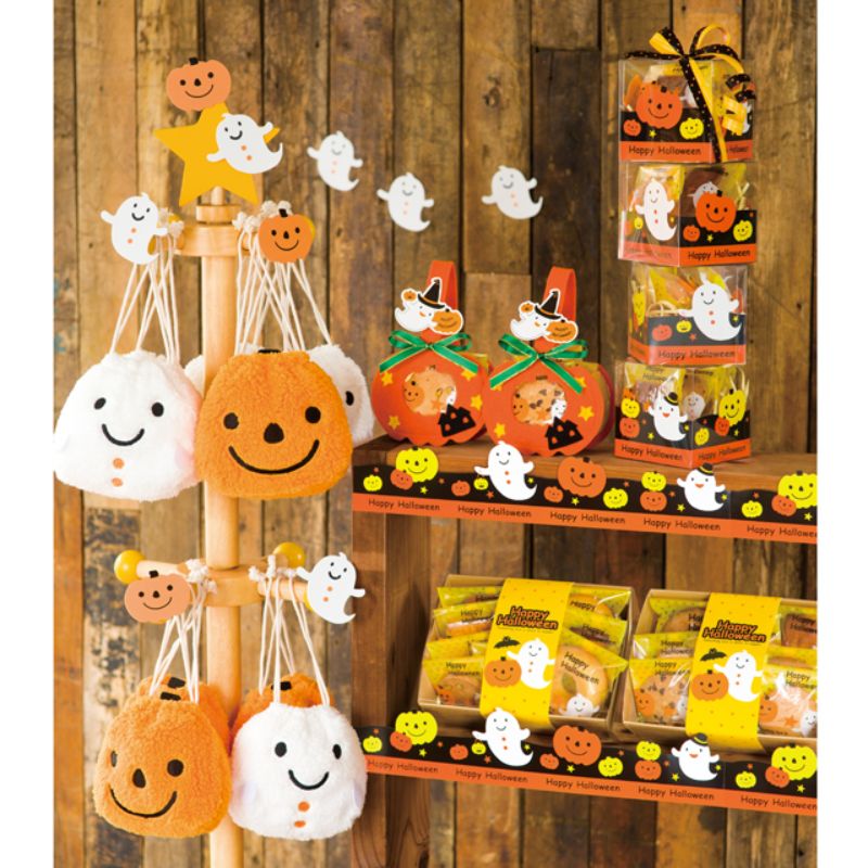 袋 ハロウィンオバケ巾着バッグ-S(10枚) ヘッズ