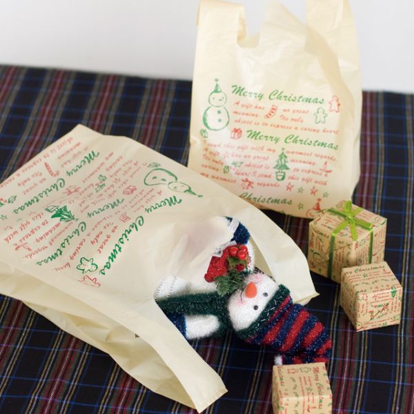 レジ袋 クリスマススノーパーティー レジ袋-L(100枚) ヘッズ