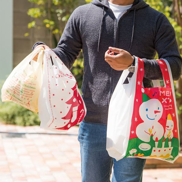 レジ袋 クリスマススノーパーティー レジ袋-L(100枚) ヘッズ