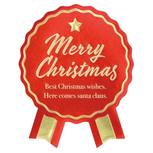 メリークリスマス強粘着リボン型シール-2(100枚) ヘッズ