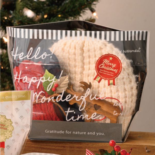 メリークリスマス強粘着リボン型シール-2(100枚) ヘッズ