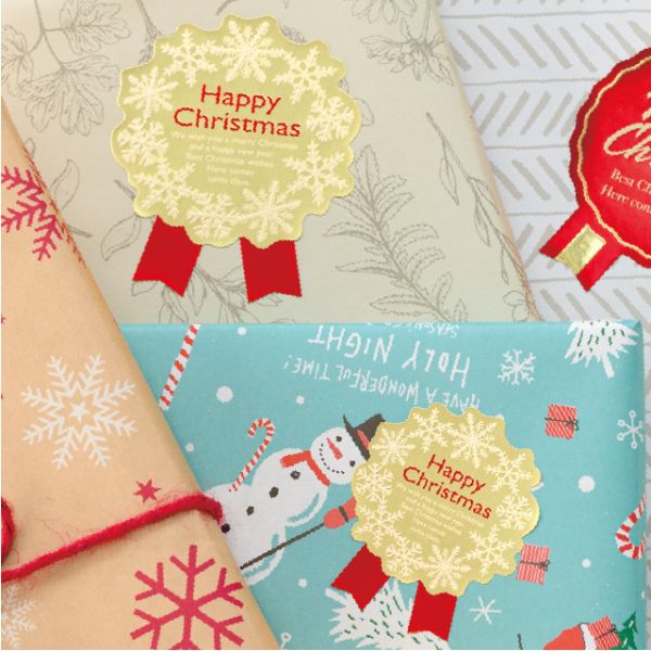 ウィンタースノー強粘着リボン型シール-1(100枚) ヘッズ