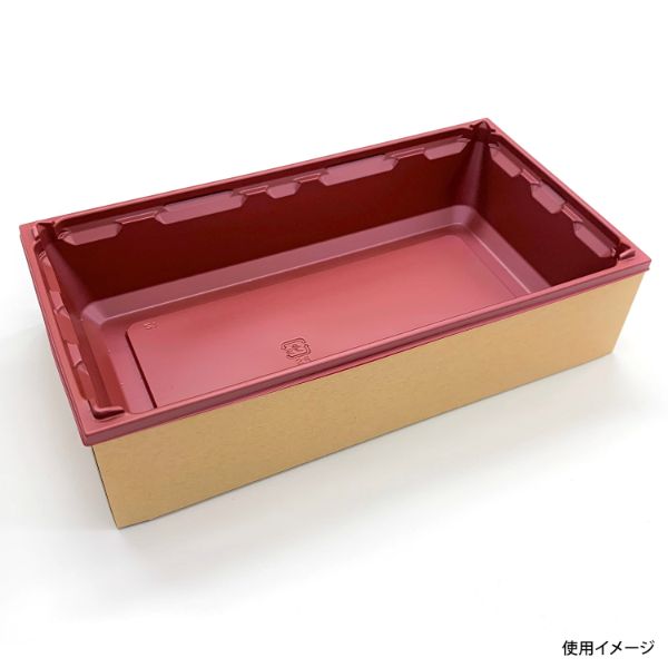 弁当容器 ワン折重 PH73×38A 赤 底 アクタ