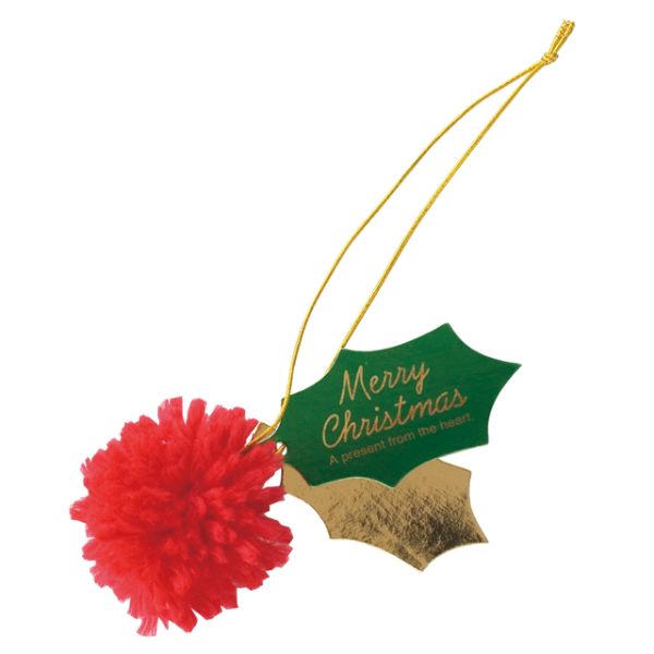 贈答用飾り ハンドメイドクリスマス ポンポン付ゴムタッグ(10個) ヘッズ