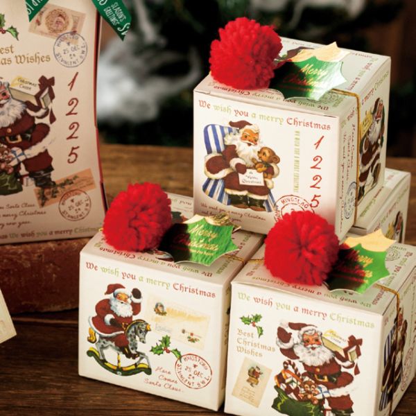 贈答用飾り ハンドメイドクリスマス ポンポン付ゴムタッグ(10個) ヘッズ