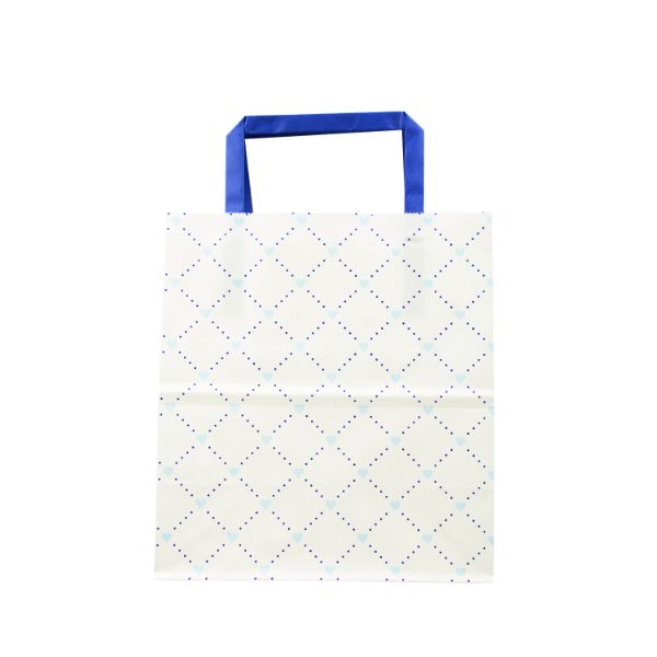 紙手提袋 H平181 ハートキルティング ブルー パックタケヤマ