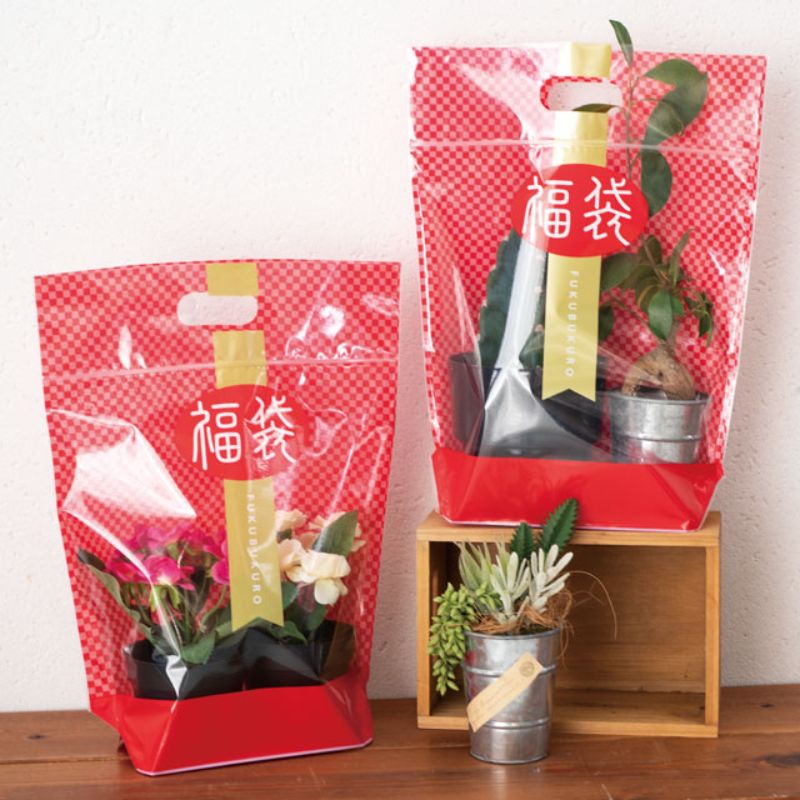 チャック付き袋 福袋市松柄ジップスタンドバッグ-M(30枚) ヘッズ