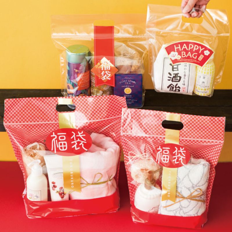 チャック付き袋 福袋市松柄ジップスタンドバッグ-M(30枚) ヘッズ