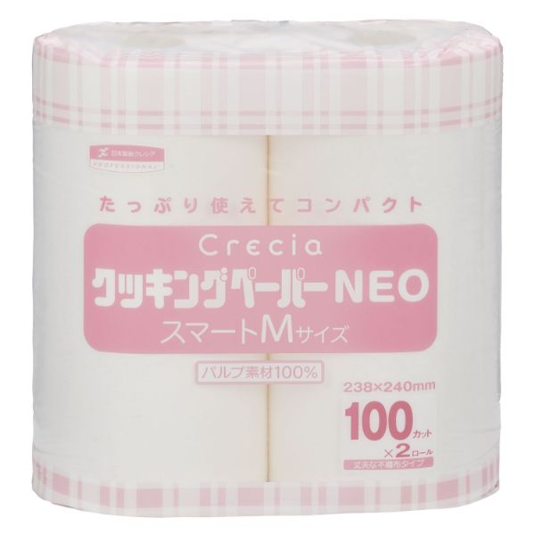 クレシアクッキングペーパーNEOスマートMサイズ100カット2ロールクレシア 日本製紙クレシア