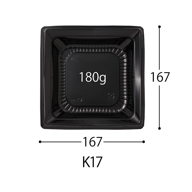 どんぶり容器 CT かこみ K17 朱-BK 身L1 中央化学