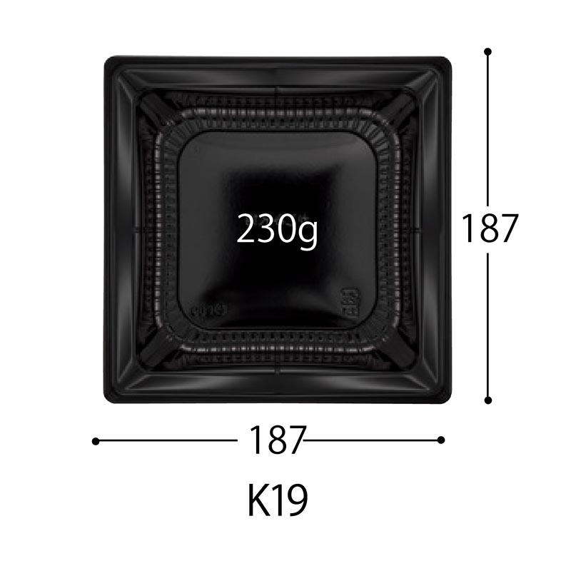 どんぶり容器 CT かこみ K19 黒-BK 身L1 中央化学