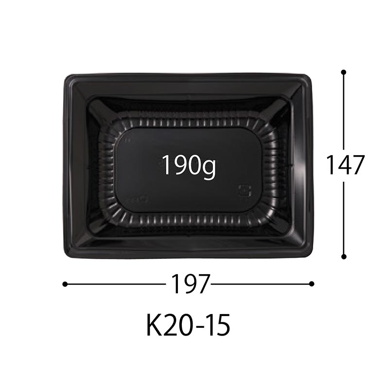 どんぶり容器 CT かこみ K20-15 黒-BK 身L1 中央化学