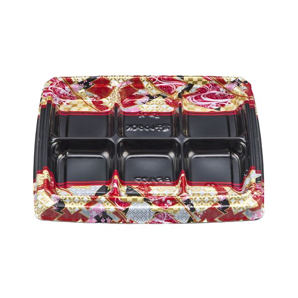 弁当容器 BFハカマ膳5-6 鶴姫赤 本体(N) シーピー化成