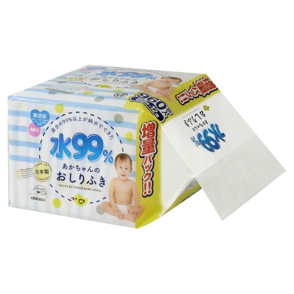 ウェットティッシュ 水99 おしりふき 80枚×12 レック