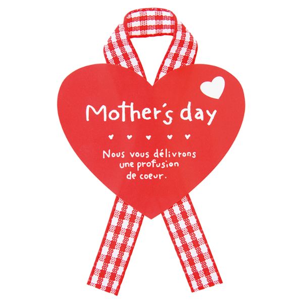 MA-27S 母の日シール-27/レッドチェックリボン 30枚 ヘッズ