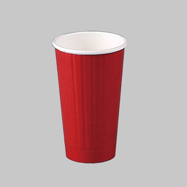 紙コップ 12オンスDWカップ(レッド)(90口径)(PLAラミ)