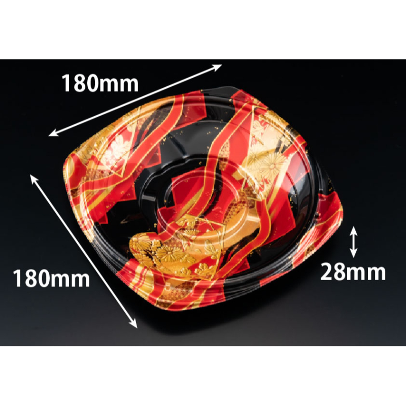 どんぶり容器 バイオPS 海専丼 180B浅 せんか赤 リスパック