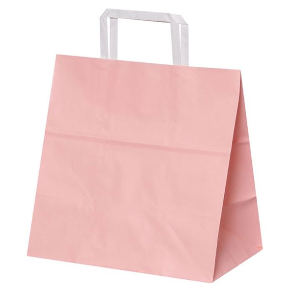 紙手提袋 平紐手提袋 H平26 ピンク パックタケヤマ | テイクアウト容器