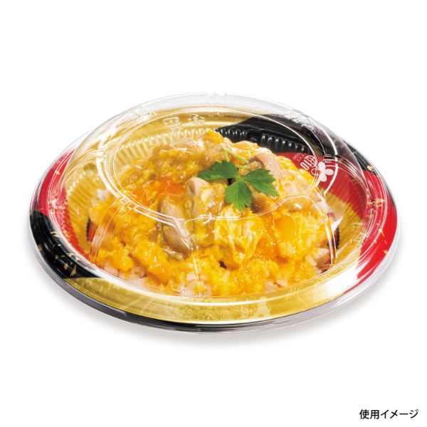 どんぶり容器 シーピー化成 BF丸丼18 月丸赤B本体(N)