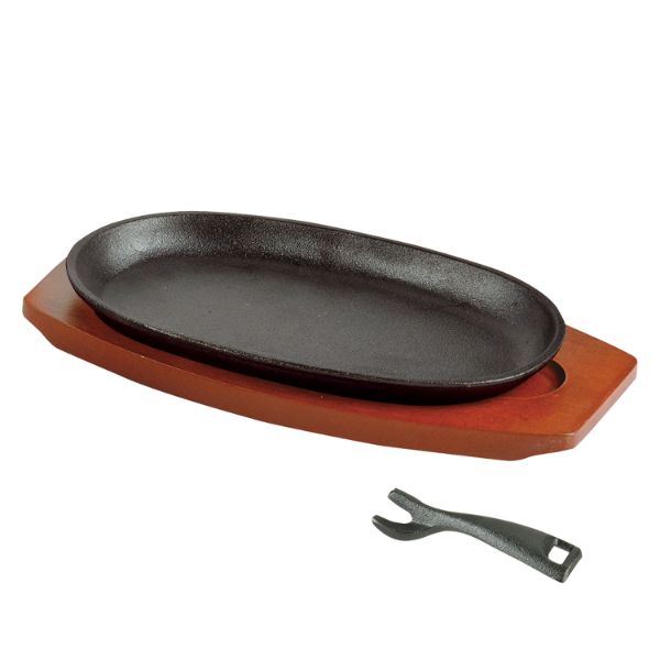 ステーキ関連用品 スプラウト 鉄鋳物製ステーキ皿 小判型 23×13cm (1) パール金属