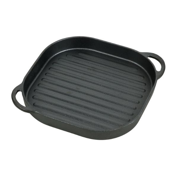 調理器具 スプラウト 鉄鋳物製グリルプレート24×24cm(ウェーブ) パール金属