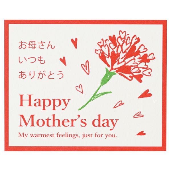 贈答用飾り 母ノ日メッセージカード-10 ハートカーネーション(30枚) ヘッズ