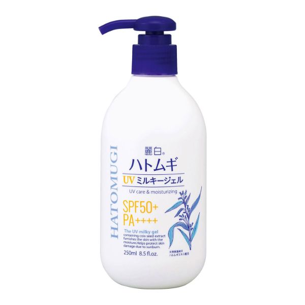 麗白 ハトムギ UVミルキージェル SPF50＋ PA＋＋＋＋ ポンプタイプ 熊野油脂