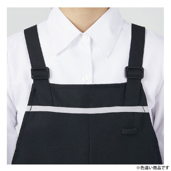 胸当てエプロン エプロン 兼用 Mネイビー/グレー ヒモ収納仕様 フリーサイズ 住商モンブラン