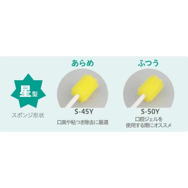 【介護/医療】口腔ケア用品 S-50Y 口腔スポンジブラシ ふつう 50本入 ダイト