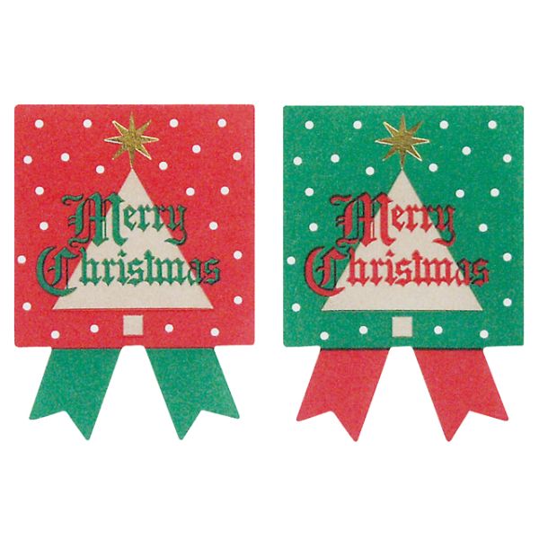 クリスマススクエア リボンシール(100枚) ヘッズ