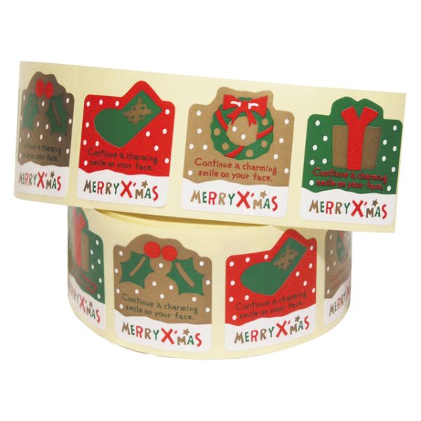 クリスマススノーマン ロールシール(500枚) ヘッズ