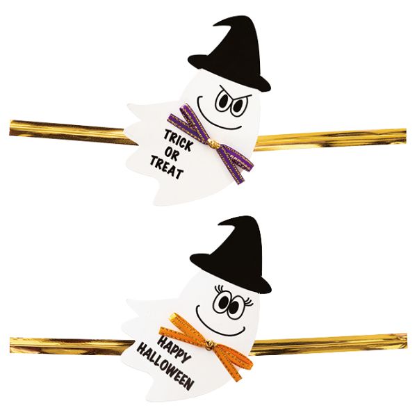 ハロウィンゴーストワイヤータイ-1(10個) ヘッズ