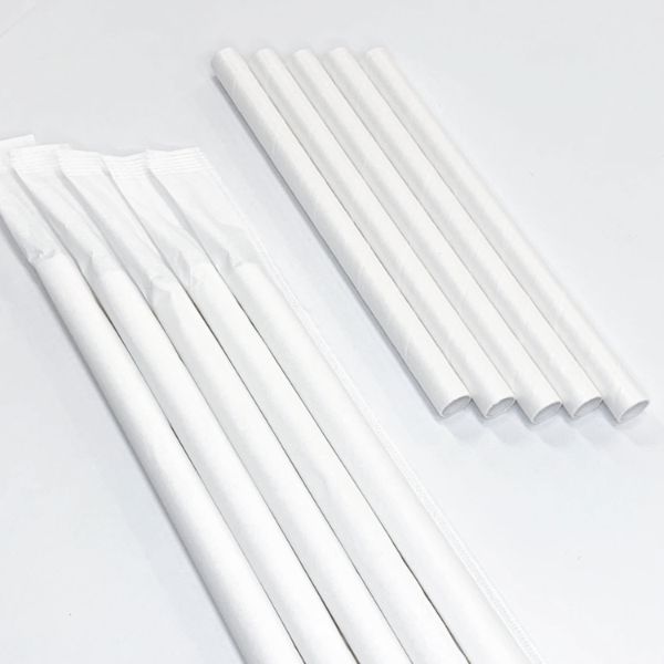 アルコール検知器用紙ストロー 8.5φ×120mm 白 パックスタイル