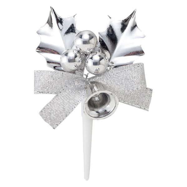 装飾品 シルバー柊リボン付
